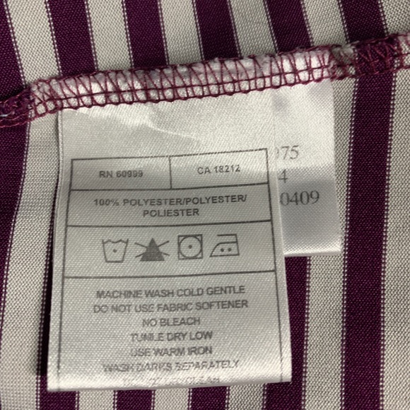 Striped Burgundy and Grey  Colour  Sleeveless Top Size L - Picture 14 of 14